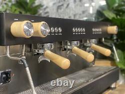 Ascaso Barista Pro 3 Group Black & Timber Espresso Coffee Machine Commercial Caf