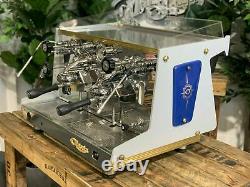 Astoria Rapallo 2 Group Blue & Gold Espresso Coffee Machine Commercial Cafe