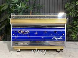 Astoria Rapallo 2 Group Espresso Coffee Machine Custom Blue & Gold Commercial