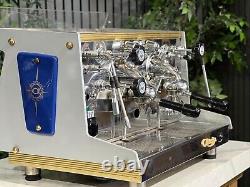 Astoria Rapallo 2 Group Espresso Coffee Machine Custom Blue & Gold Commercial