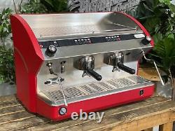 Azkoyen Vienna 2 Group Red Espresso Coffee Machine Commercial Cafe Barista Latte