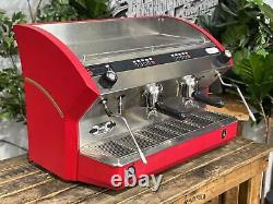 Azkoyen Vienna 2 Group Red Espresso Coffee Machine Commercial Cafe Barista Latte
