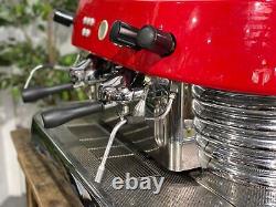 Brasilia Excelsior 2 Group Red Espresso Coffee Machine Commercial Barista Cafe
