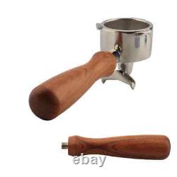 Double Spout 51mm Group Handle Portafilter 3 Ear Solid Wood Whith Basket 51mm