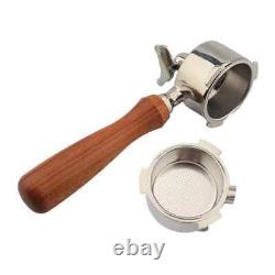 Double Spout 51mm Group Handle Portafilter 3 Ear Solid Wood Whith Basket 51mm