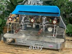 Elektra Barlume 2 Group Blue And Cream Espresso Coffee Machine Commercial Cafe