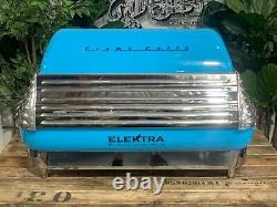 Elektra Barlume 2 Group Blue Espresso Coffee Machine Commercial Custom Cafe