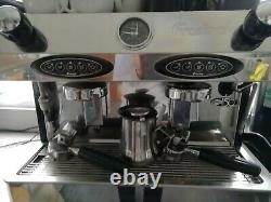 Fracino Auto 2 Group Espresso /Cappuccino Machine Silver 4 Cup + Coffee Grinder