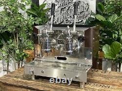 Gaggia 1979 Tell Lever 2 Group Vintage Brown Espresso Coffee Machine Commercial