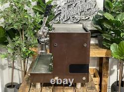 Gaggia 1979 Tell Lever 2 Group Vintage Brown Espresso Coffee Machine Commercial