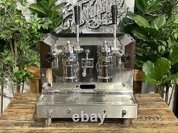 Gaggia 1979 Tell Lever 2 Group Vintage Brown Espresso Coffee Machine Commercial