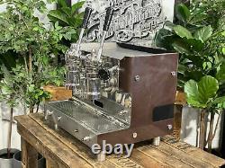 Gaggia 1979 Tell Lever 2 Group Vintage Brown Espresso Coffee Machine Commercial