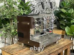 Gaggia 1979 Tell Lever 2 Group Vintage Brown Espresso Coffee Machine Commercial