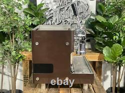 Gaggia 1979 Tell Lever 2 Group Vintage Brown Espresso Coffee Machine Commercial