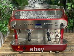 Gaggia Deco Dp 2 Group Red Espresso Coffee Machine Commercial Cafe Cart Barista