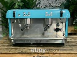Iberital Expression 2 Group Blue Espresso Coffee Machine Commercial Cafe Barista
