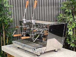 Izzo Valchiria Leva Pid 2 Group Espresso Coffee Machine New Stainless & Timber