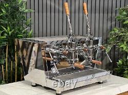 Izzo Valchiria Leva Pid 2 Group Espresso Coffee Machine New Stainless & Timber