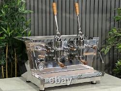 Izzo Valchiria Leva Pid 2 Group Espresso Coffee Machine New Stainless & Timber