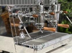 Izzo Valchiria Leva Pid 2 Group Espresso Coffee Machine New Stainless & Timber