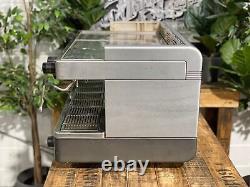 La Cimbali M28 Selectron 2 Group Silver Espresso Coffee Machine Cafe Latte Cart