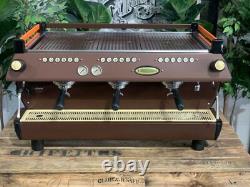 La Marzocco Gb5 3 Group Custom Orange & Brown Espresso Coffee Machine Commercial