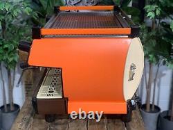 La Marzocco Gb5 3 Group Custom Orange & Brown Espresso Coffee Machine Commercial