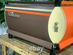 La Marzocco Gb5 3 Group Custom Orange & Brown Espresso Coffee Machine Commercial