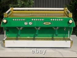 La Marzocco Gb5 3 Group Espresso Coffee Machine Green, White & Gold Commercial