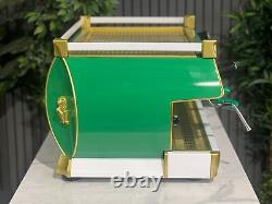 La Marzocco Gb5 3 Group Espresso Coffee Machine Green, White & Gold Commercial