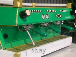 La Marzocco Gb5 3 Group Espresso Coffee Machine Green, White & Gold Commercial