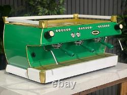 La Marzocco Gb5 3 Group Espresso Coffee Machine Green, White & Gold Commercial