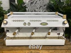 La Marzocco Gb5 3 Group Espresso Coffee Machine White & Gold W. Pesado Handles