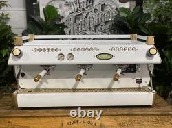 La Marzocco Gb5 3 Group Espresso Coffee Machine White & Gold W. Pesado Handles