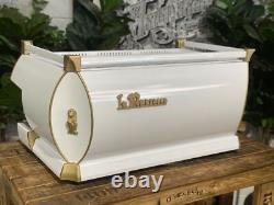 La Marzocco Gb5 3 Group Espresso Coffee Machine White & Gold W. Pesado Handles