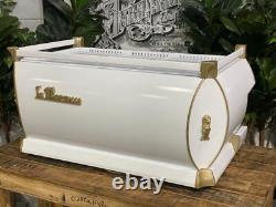 La Marzocco Gb5 3 Group Espresso Coffee Machine White & Gold W. Pesado Handles