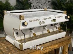 La Marzocco Gb5 3 Group Espresso Coffee Machine White & Gold W. Pesado Handles