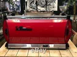 La Marzocco Gb5 Red And Matte Black 3 Group Espresso Coffee Machine Restaurant