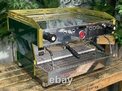 La Marzocco Linea Pb 2 Group Custom Green & Gold Espresso Coffee Machine Cafe