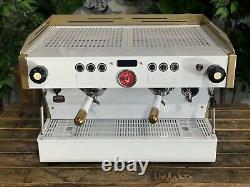 La Marzocco Linea Pb 2 Group Custom White & Gold Espresso Coffee Machine Custom