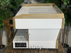 La Marzocco Linea Pb 2 Group Custom White & Gold Espresso Coffee Machine Custom