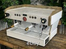 La Marzocco Linea Pb 2 Group Custom White & Gold Espresso Coffee Machine Custom