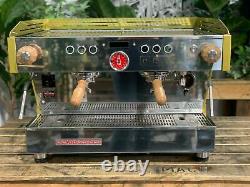 La Marzocco Linea Pb 2 Group Green & Gold & Timber Espresso Coffee Machine Custo