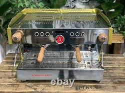La Marzocco Linea Pb 2 Group Green & Gold & Timber Espresso Coffee Machine Custo