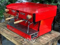 La Marzocco Linea Pb 2 Group Red & American Oak Timber Espresso Coffee Machine