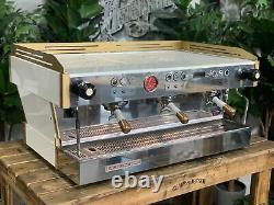 La Marzocco Linea Pb 3 Group White & Gold With Handles Espresso Coffee Machine