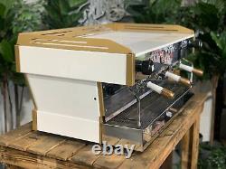 La Marzocco Linea Pb 3 Group White & Gold With Handles Espresso Coffee Machine