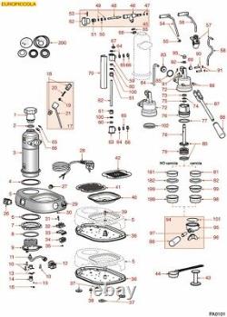 La Pavoni Naked Portafilter/B582TH22 Basket/Service Kit Pre Millenniu Group 49mm