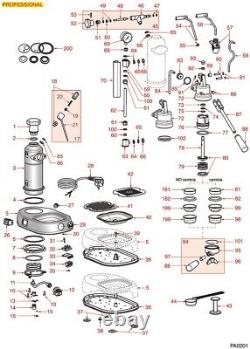 La Pavoni Naked Portafilter/B582TH22 Basket/Service Kit Pre Millenniu Group 49mm