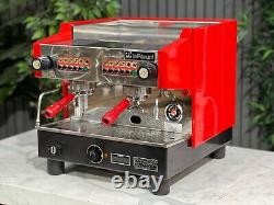 La Pavoni P/tre Compact 2 Group Espresso Coffee Machine Red Commercial Cafe Cart